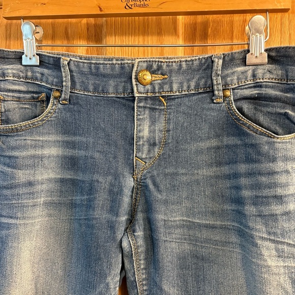 Express Jeans Womens 8 Flare Bootcut Stella Low Rise Y2K Faded Denim Western 2 - Picture 2 of 6